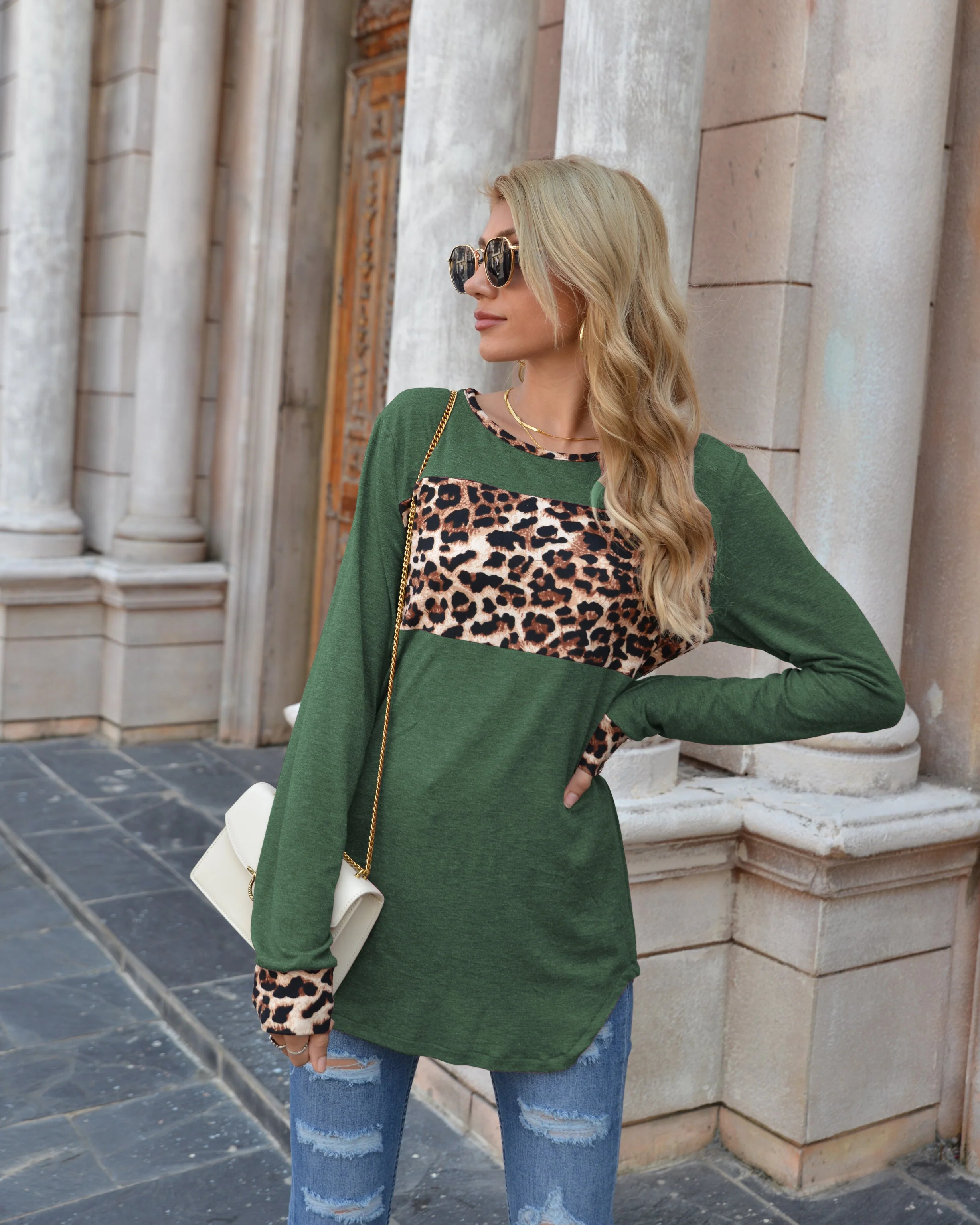 Color Block Leopard Shirt - Image 11