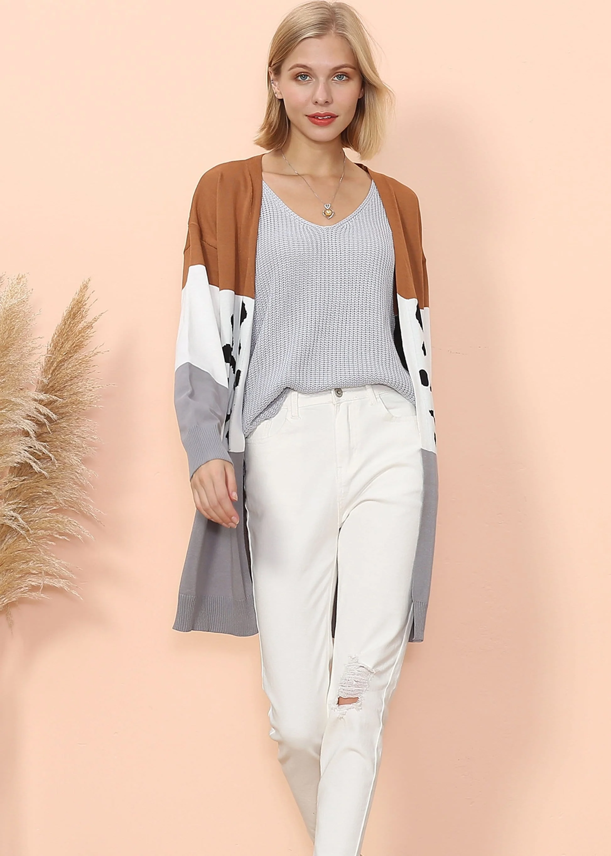 Color Block Long Sleeve Cardigan - Image 10