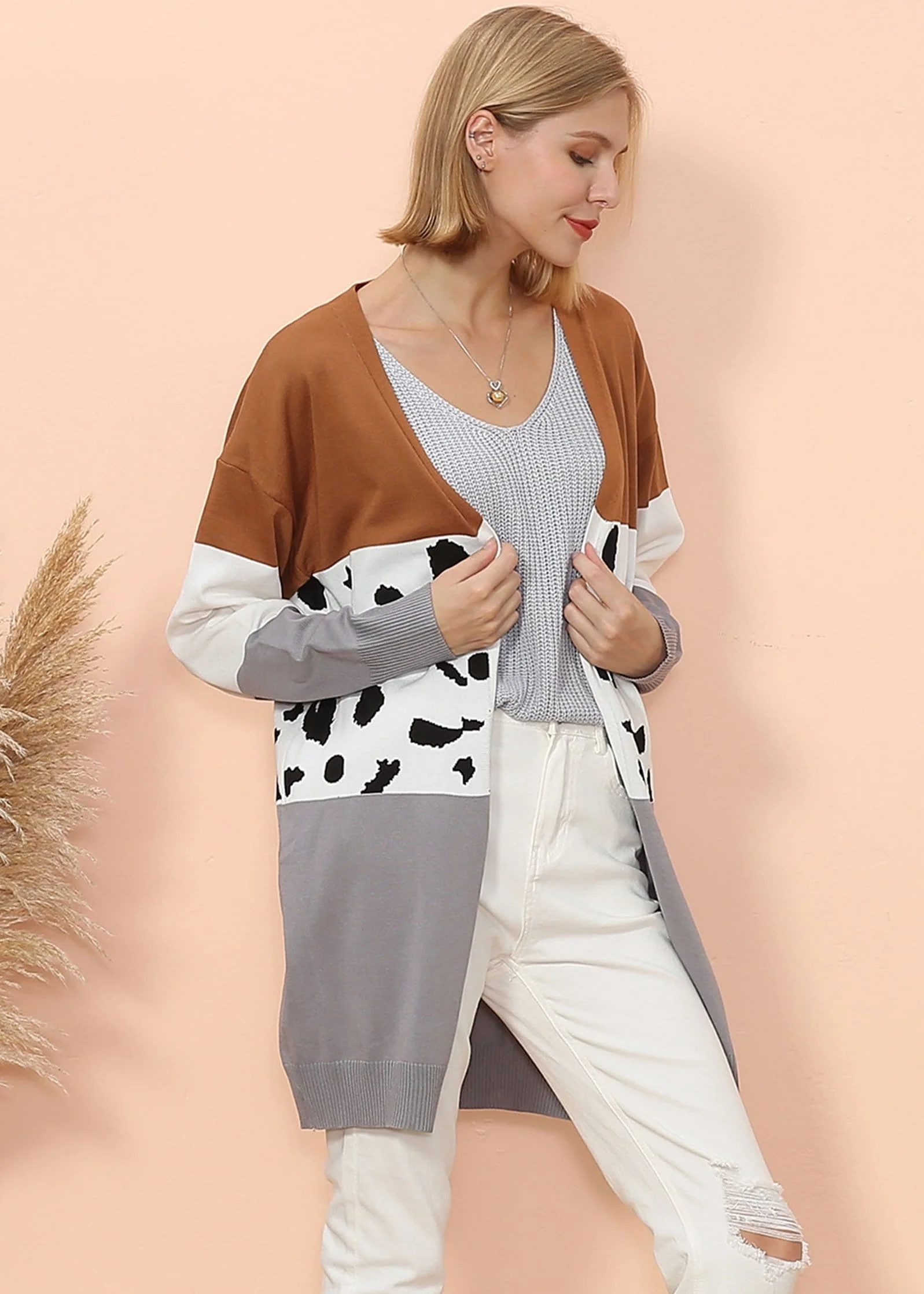 Color Block Long Sleeve Cardigan - Image 7