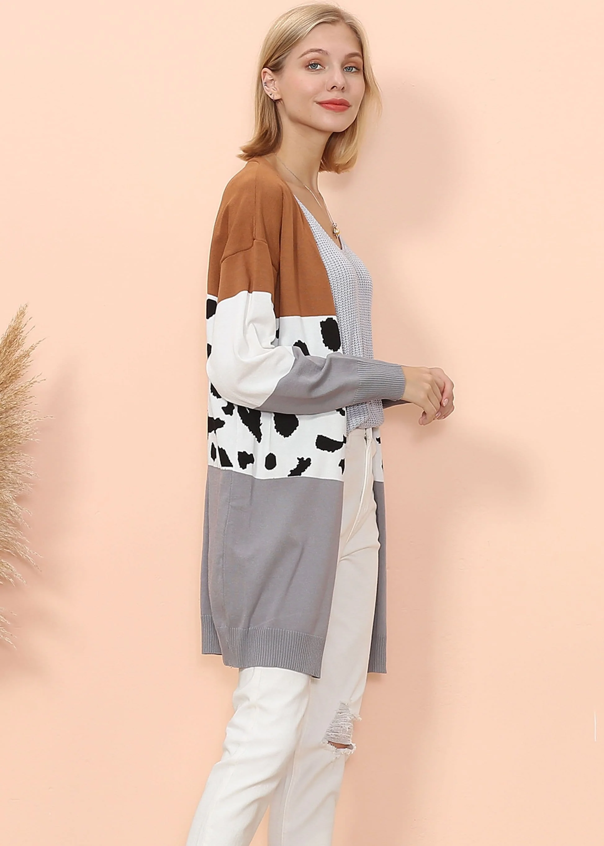 Color Block Long Sleeve Cardigan - Image 8