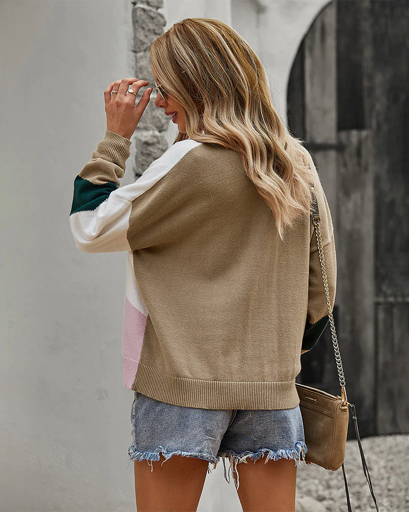 Color Block Relaxed Sweater - Image 11