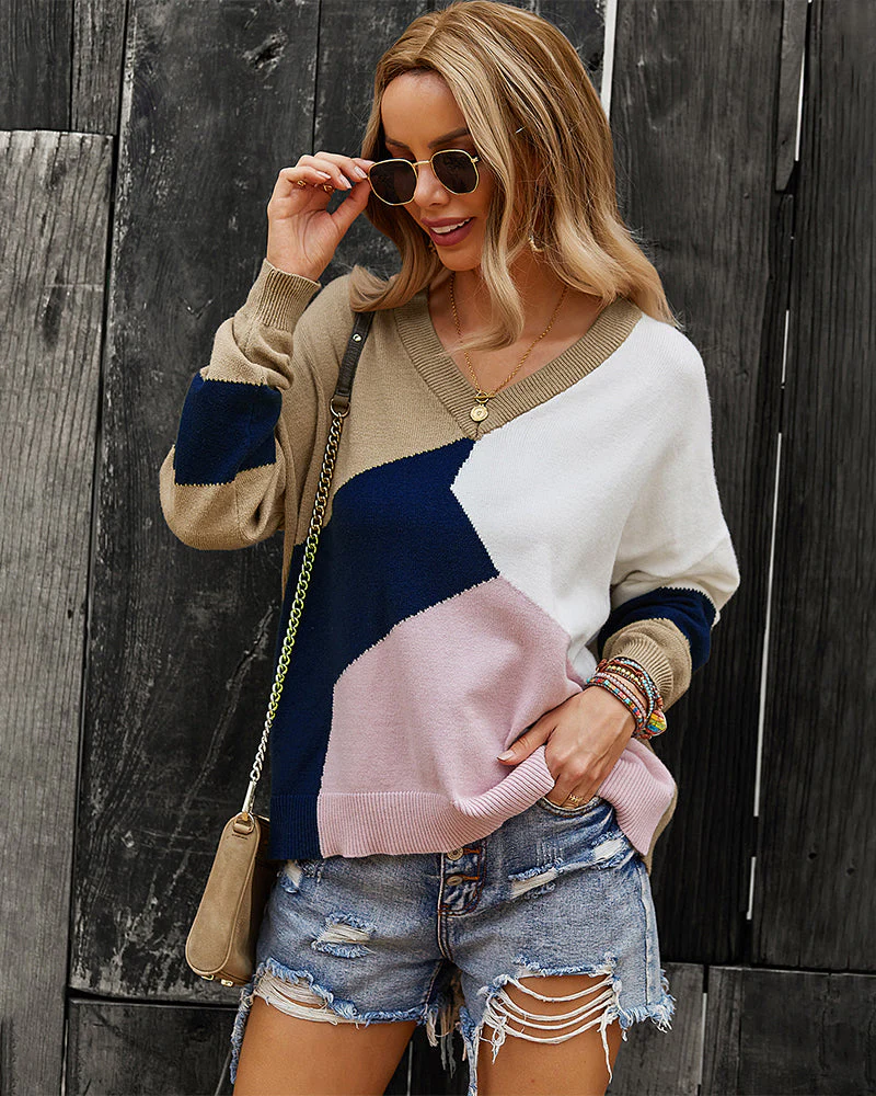 Color Block Relaxed Sweater - Image 17