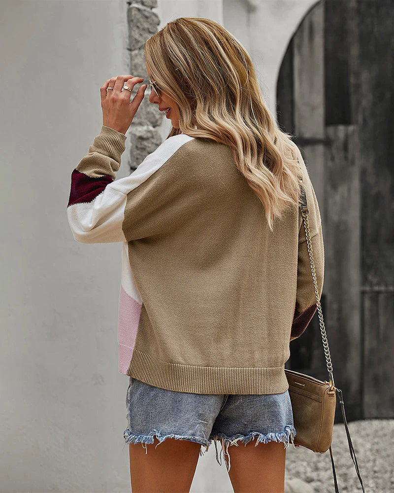 Color Block Relaxed Sweater - Image 4