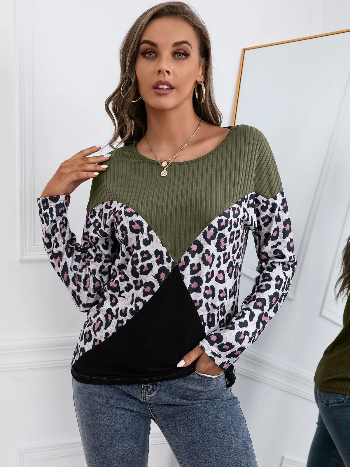 Color Block Ribbed Knit Sweater - Image 12
