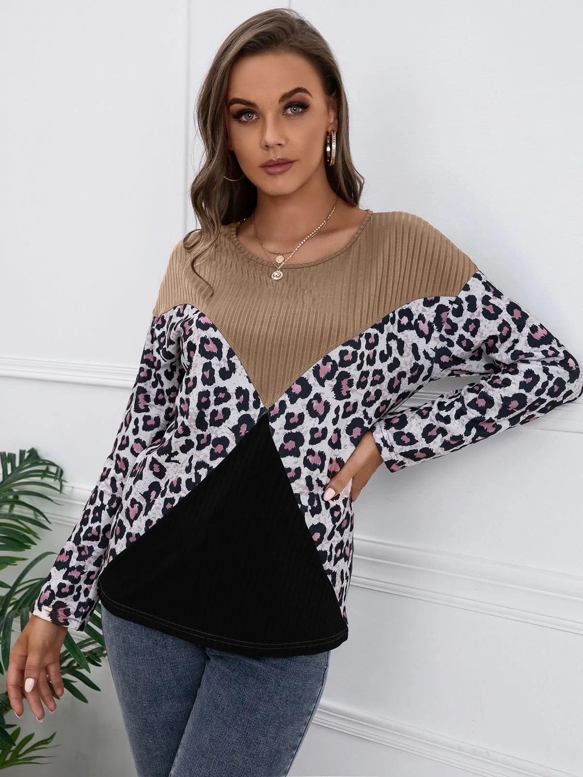Color Block Ribbed Knit Sweater - Image 6