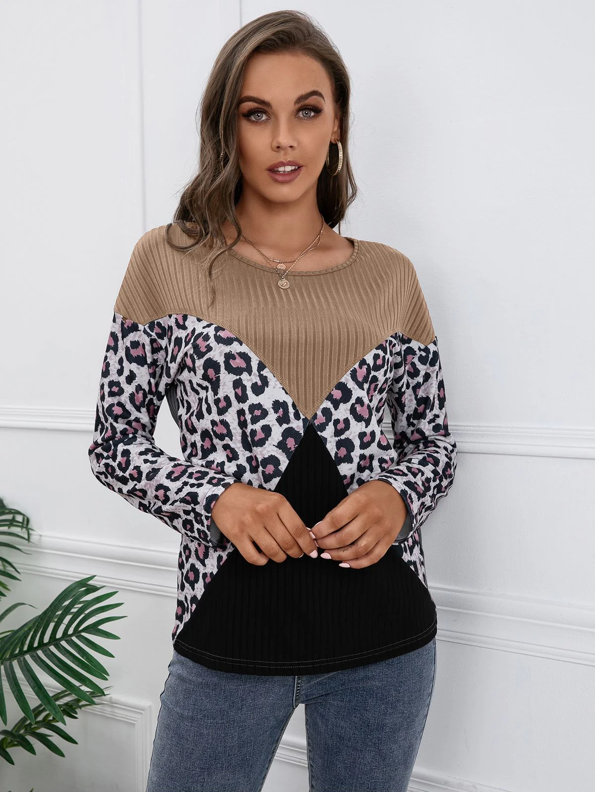 Color Block Ribbed Knit Sweater - Image 7