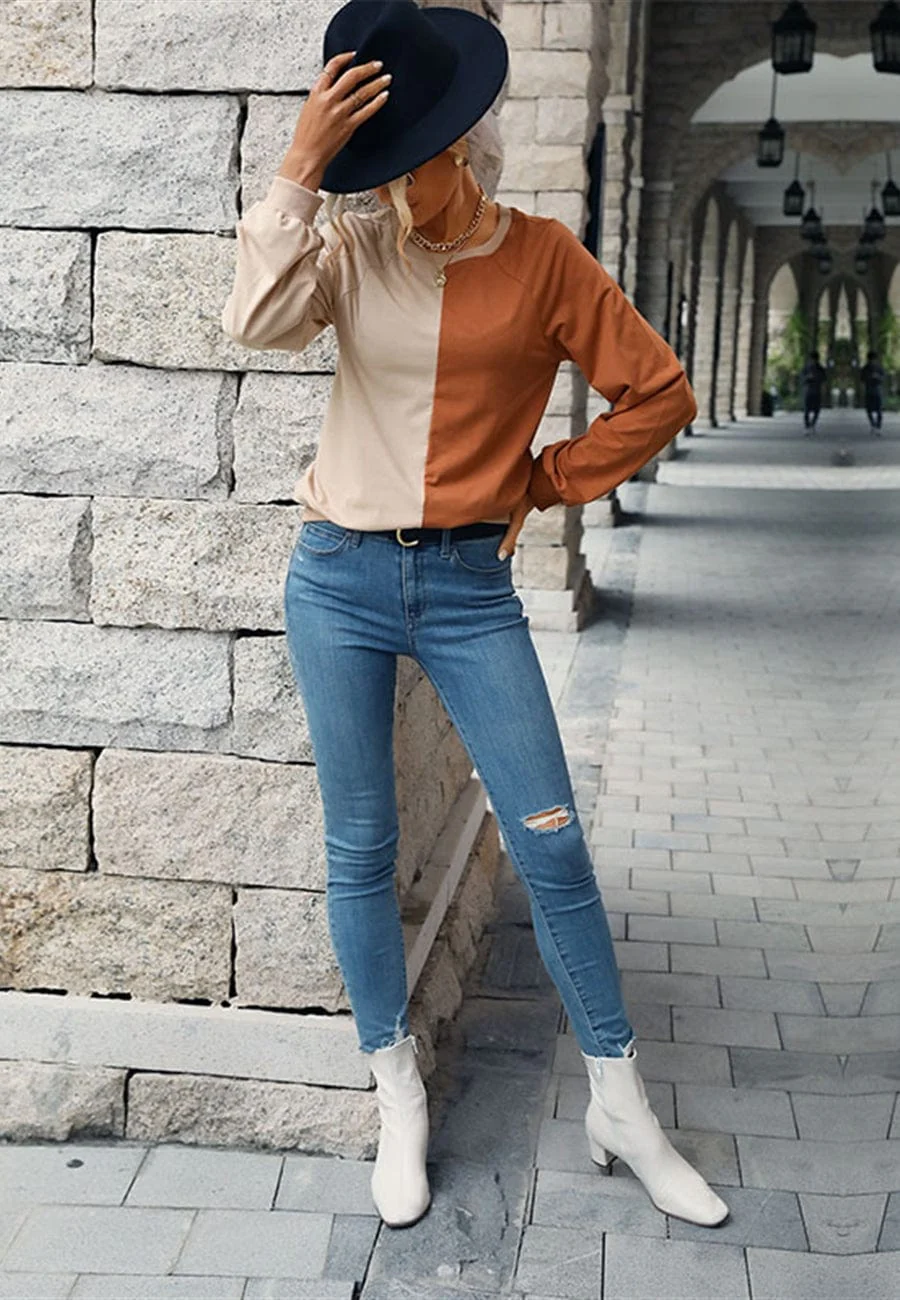 Color Block Split Sweater - Image 3
