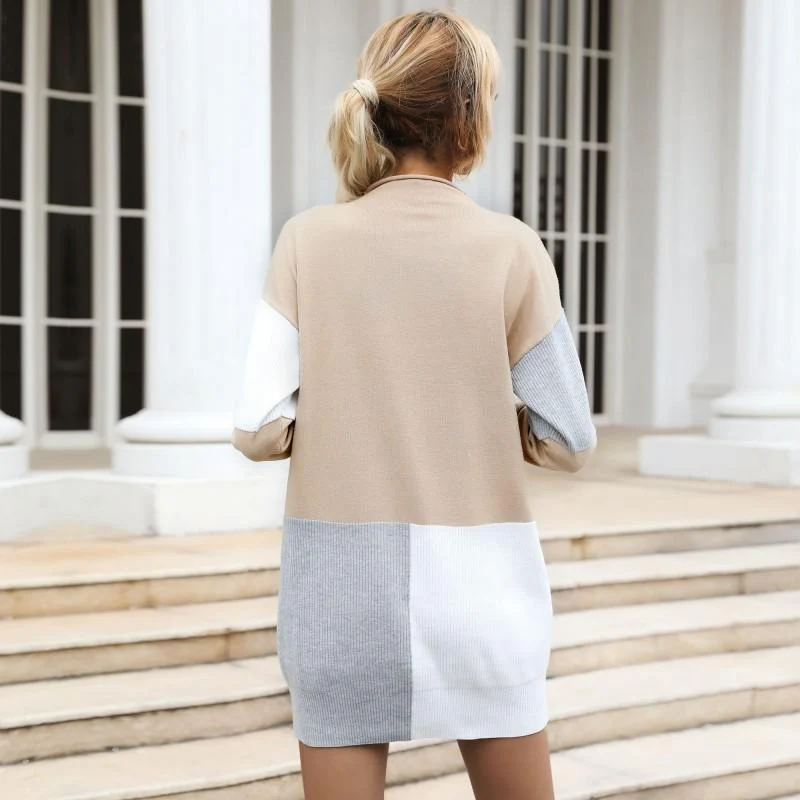 Color Block Straight Sweater Dress - Image 5