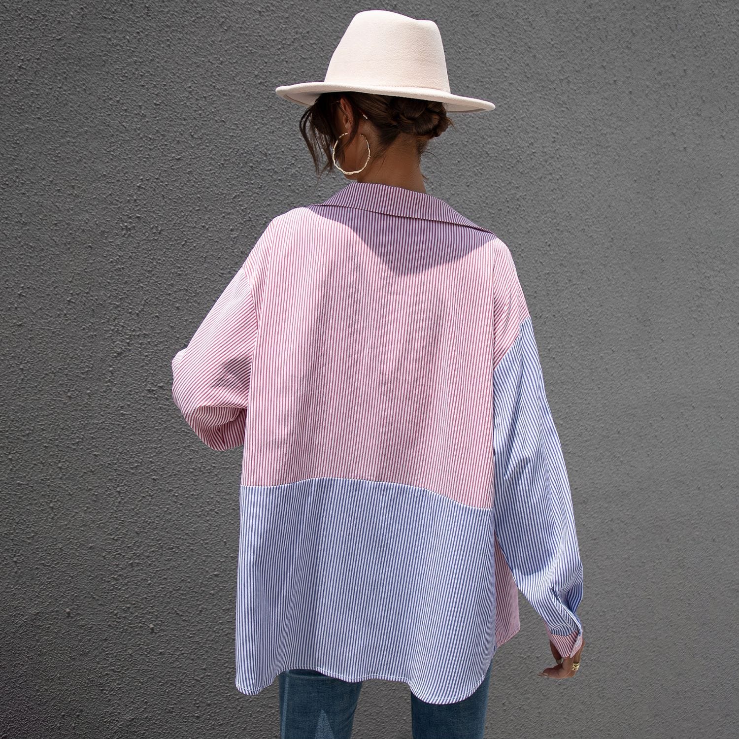 Color Block Striped Polo Shirt - Image 5