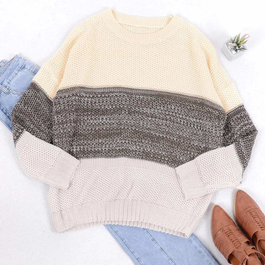 Color Block Textured Knit Sweater - Image 11