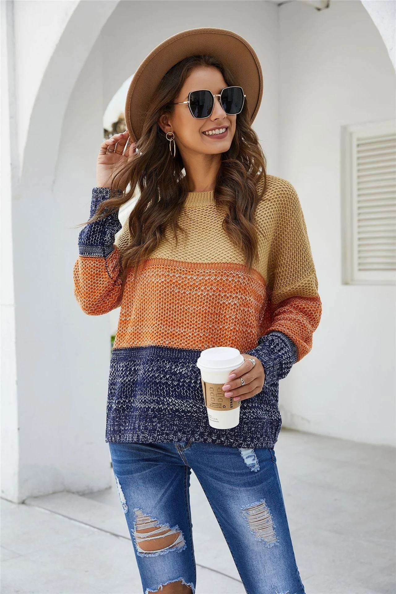Color Block Textured Knit Sweater - Image 16