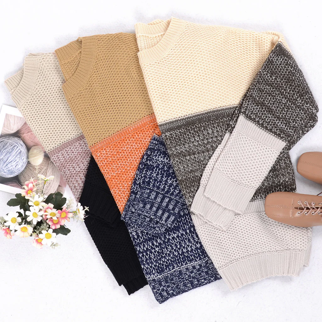 Color Block Textured Knit Sweater - Image 8