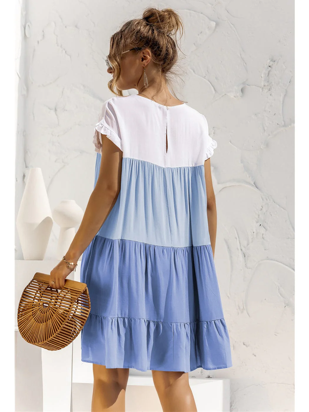 Colored With Ruffles Dress - Image 10