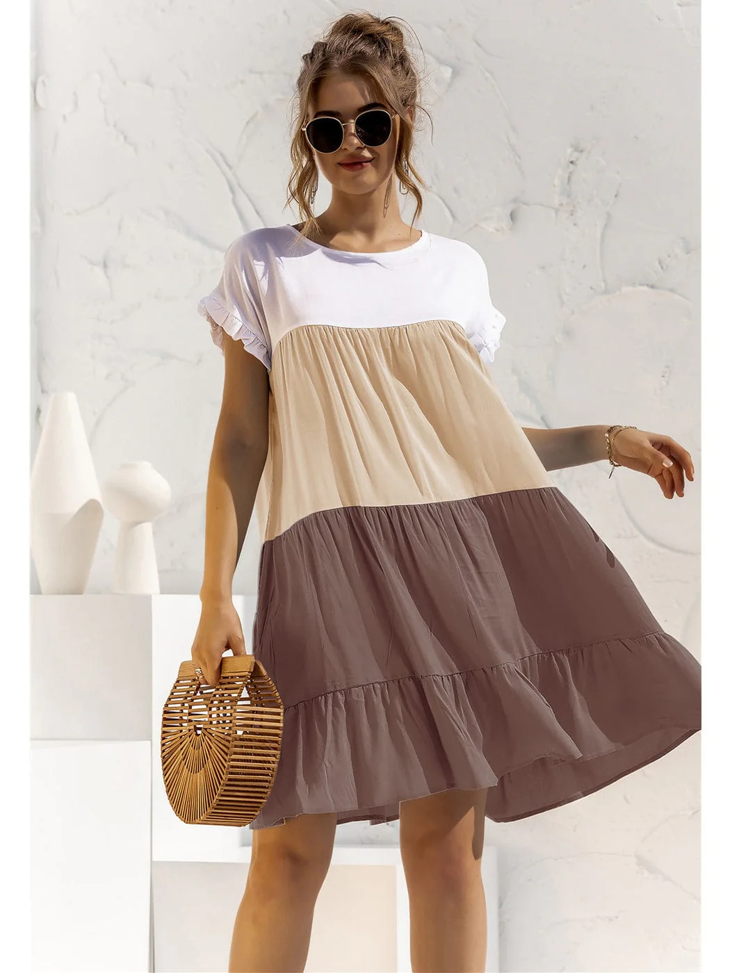 Colored With Ruffles Dress - Image 4