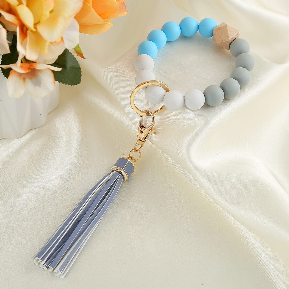 Colorful Beads & Tassels Key Chain Bracelet - Image 3