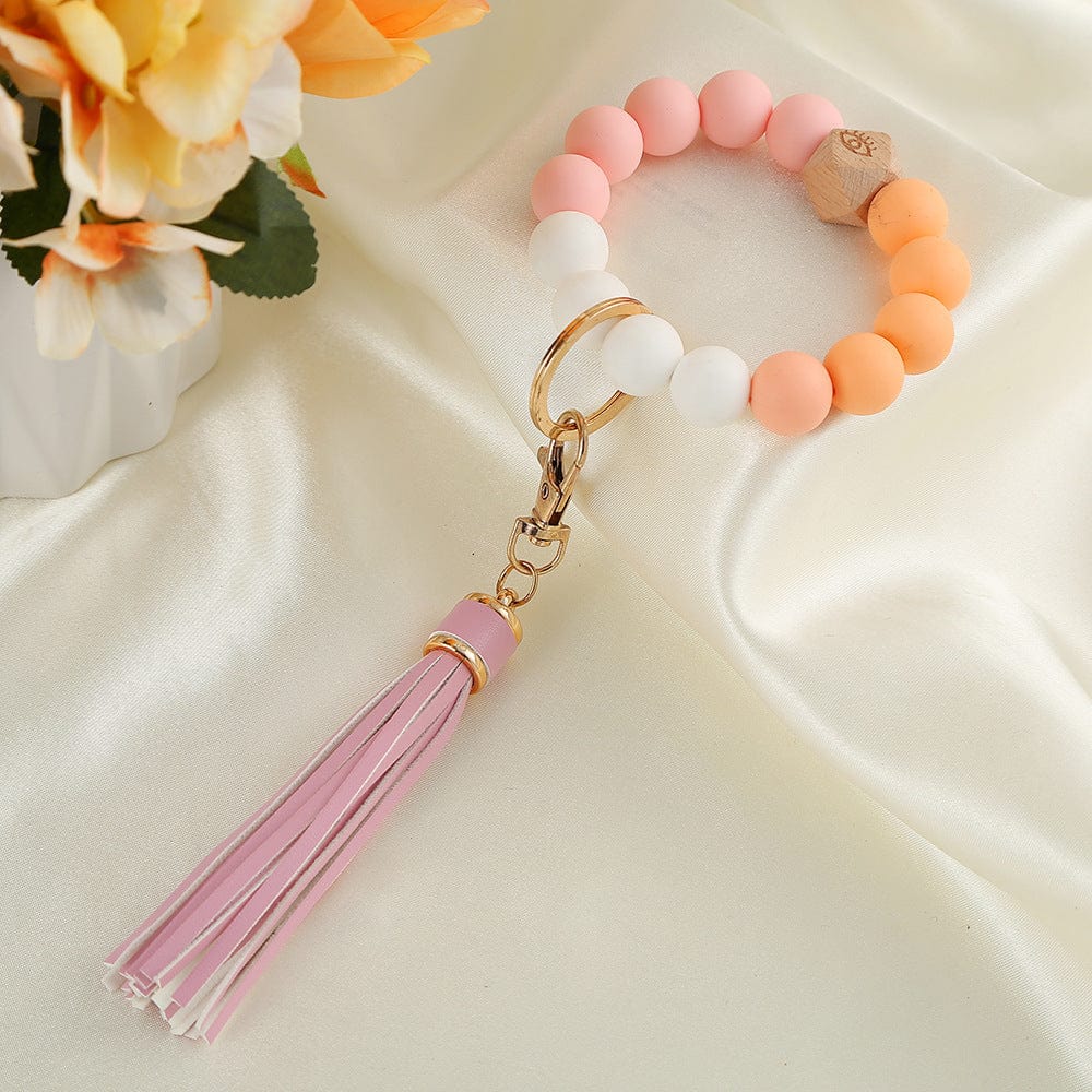 Colorful Beads & Tassels Key Chain Bracelet - Image 6