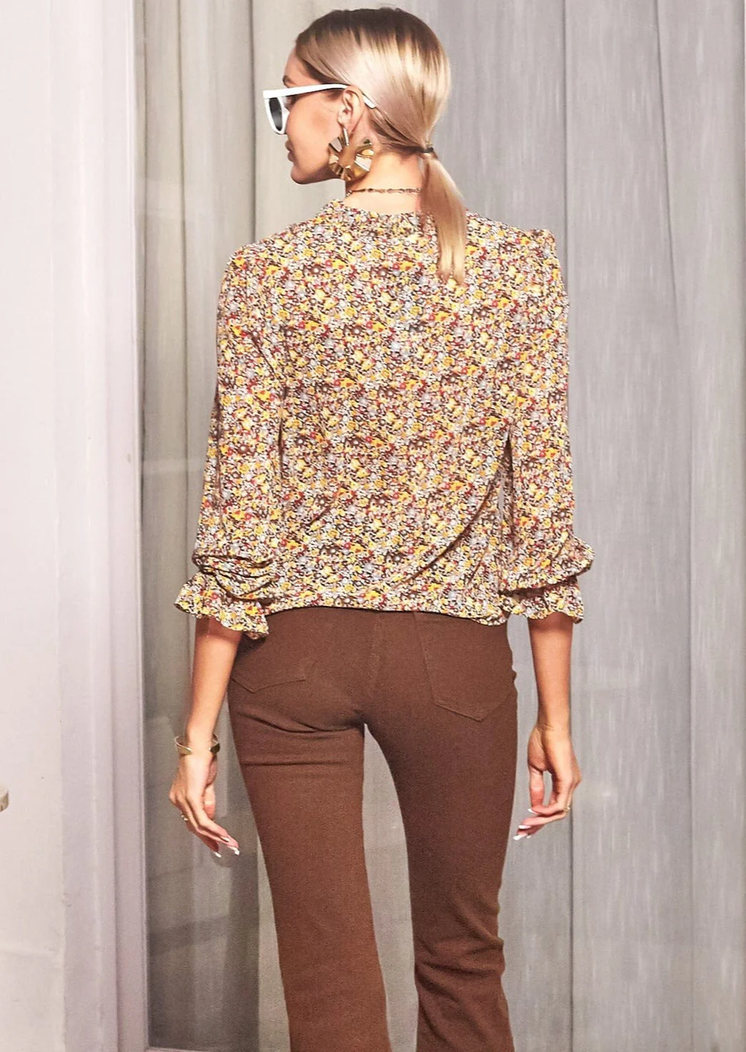 Colorful Floral Print Blouse - Image 2