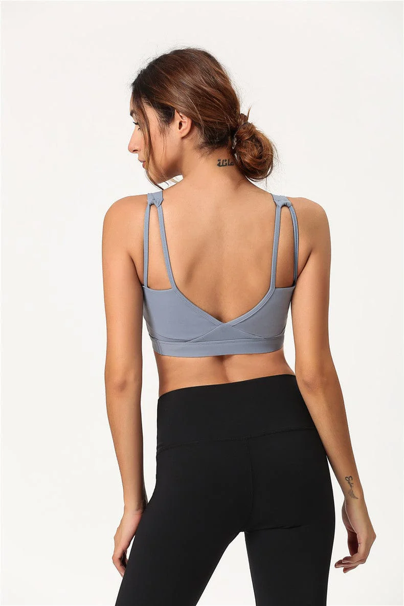 Contour Seam Double Strap Fitness Sports Bra - Image 2