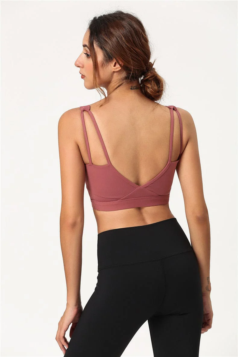 Contour Seam Double Strap Fitness Sports Bra - Image 5