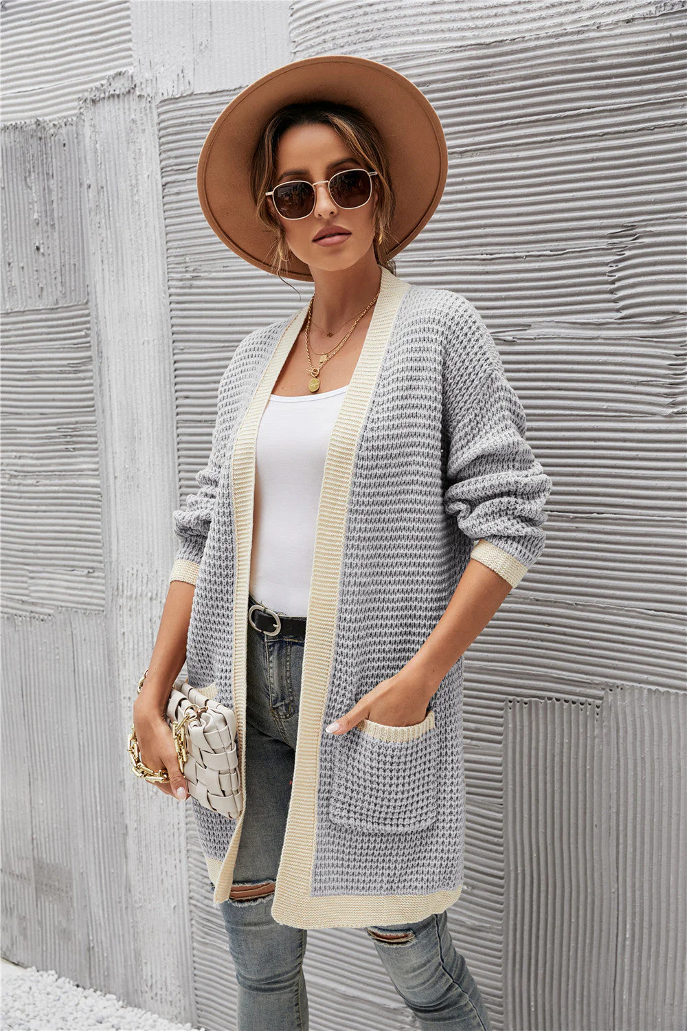 Contrast Binding Knit Cardigan - Image 10