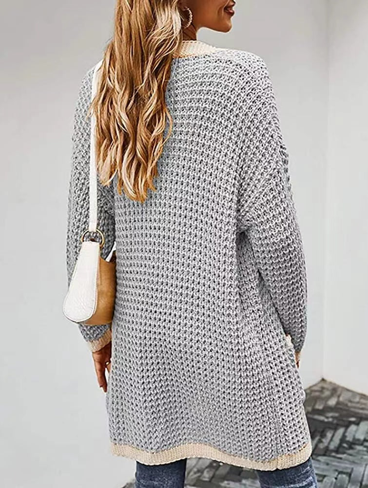 Contrast Binding Knit Cardigan - Image 11