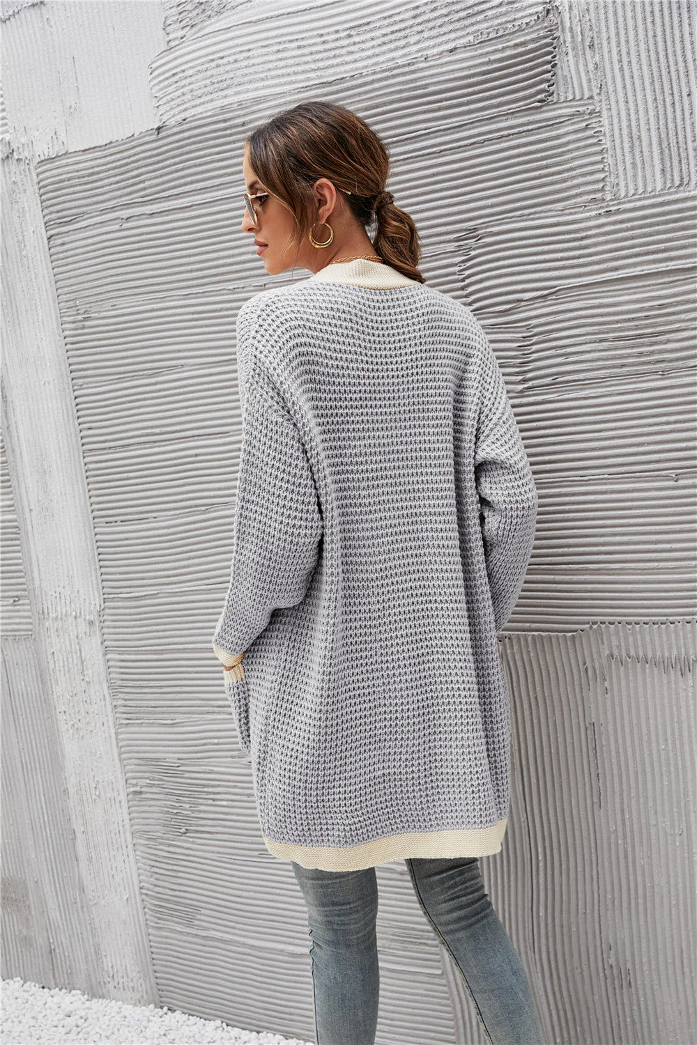 Contrast Binding Knit Cardigan - Image 13