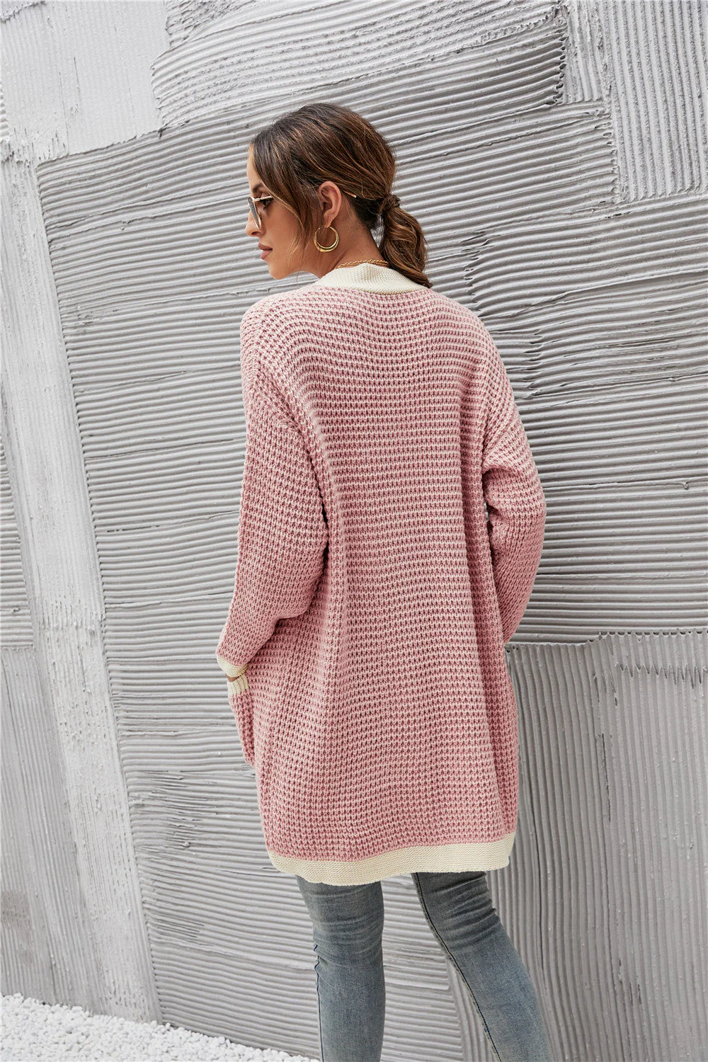 Contrast Binding Knit Cardigan - Image 15