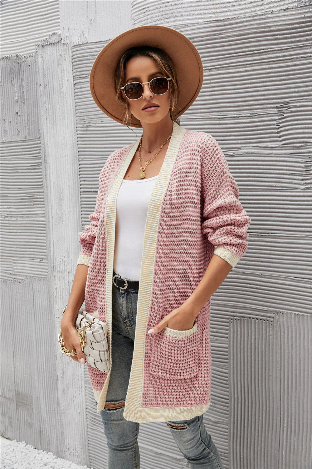 Contrast Binding Knit Cardigan - Image 16