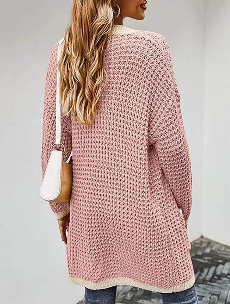 Contrast Binding Knit Cardigan - Image 17