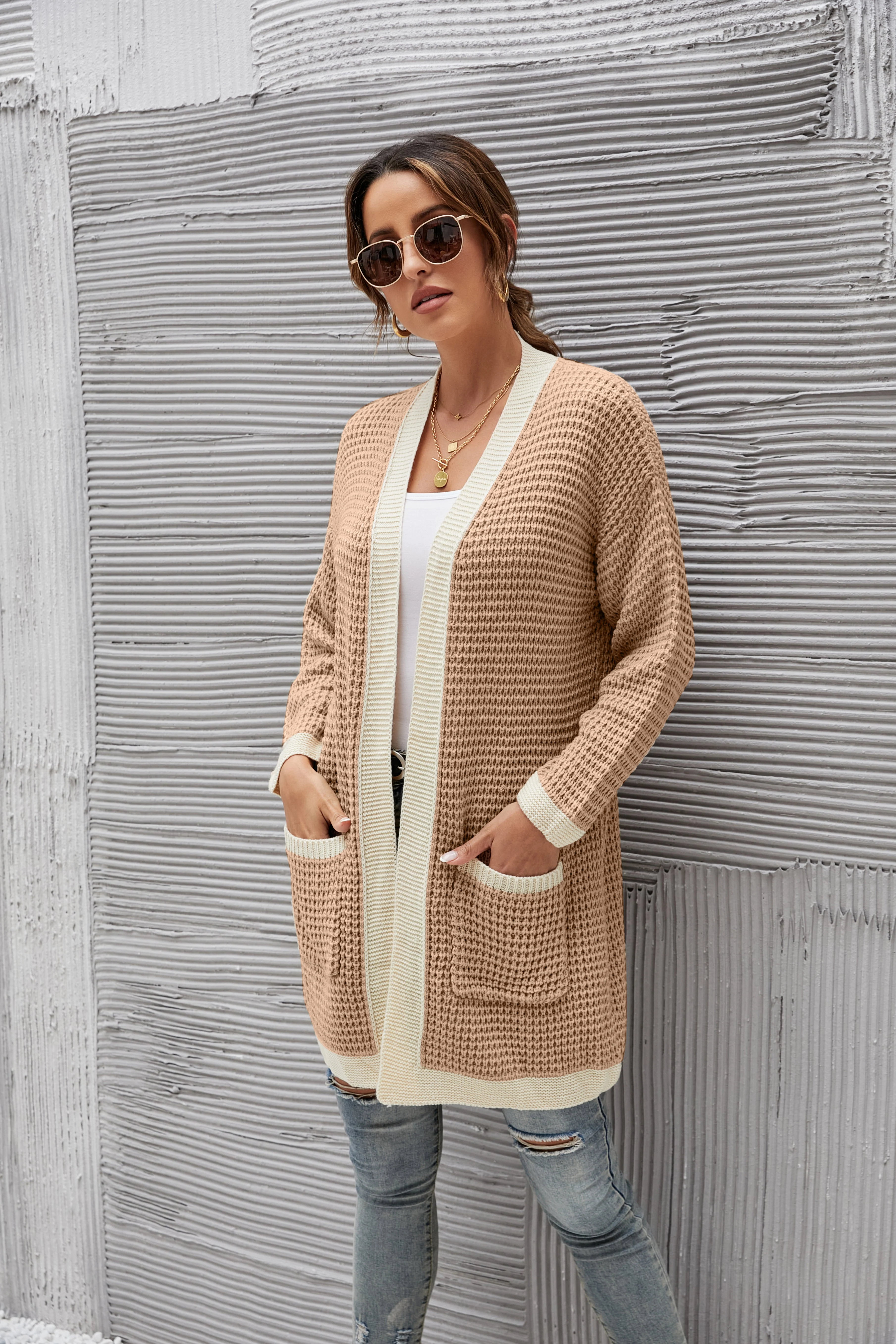 Contrast Binding Knit Cardigan - Image 22