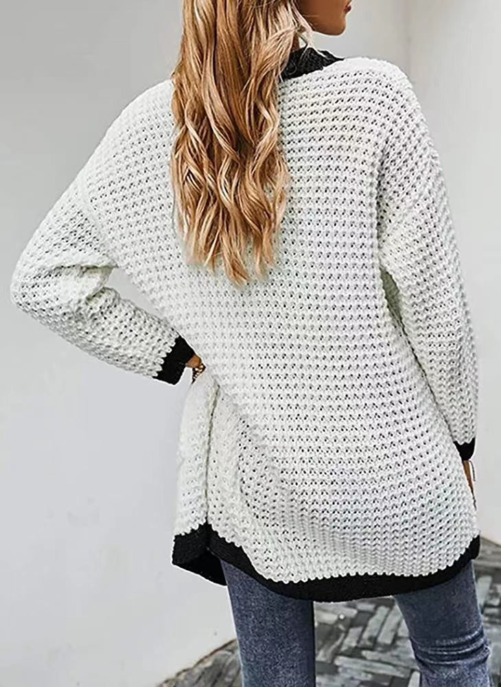 Contrast Binding Knit Cardigan - Image 25