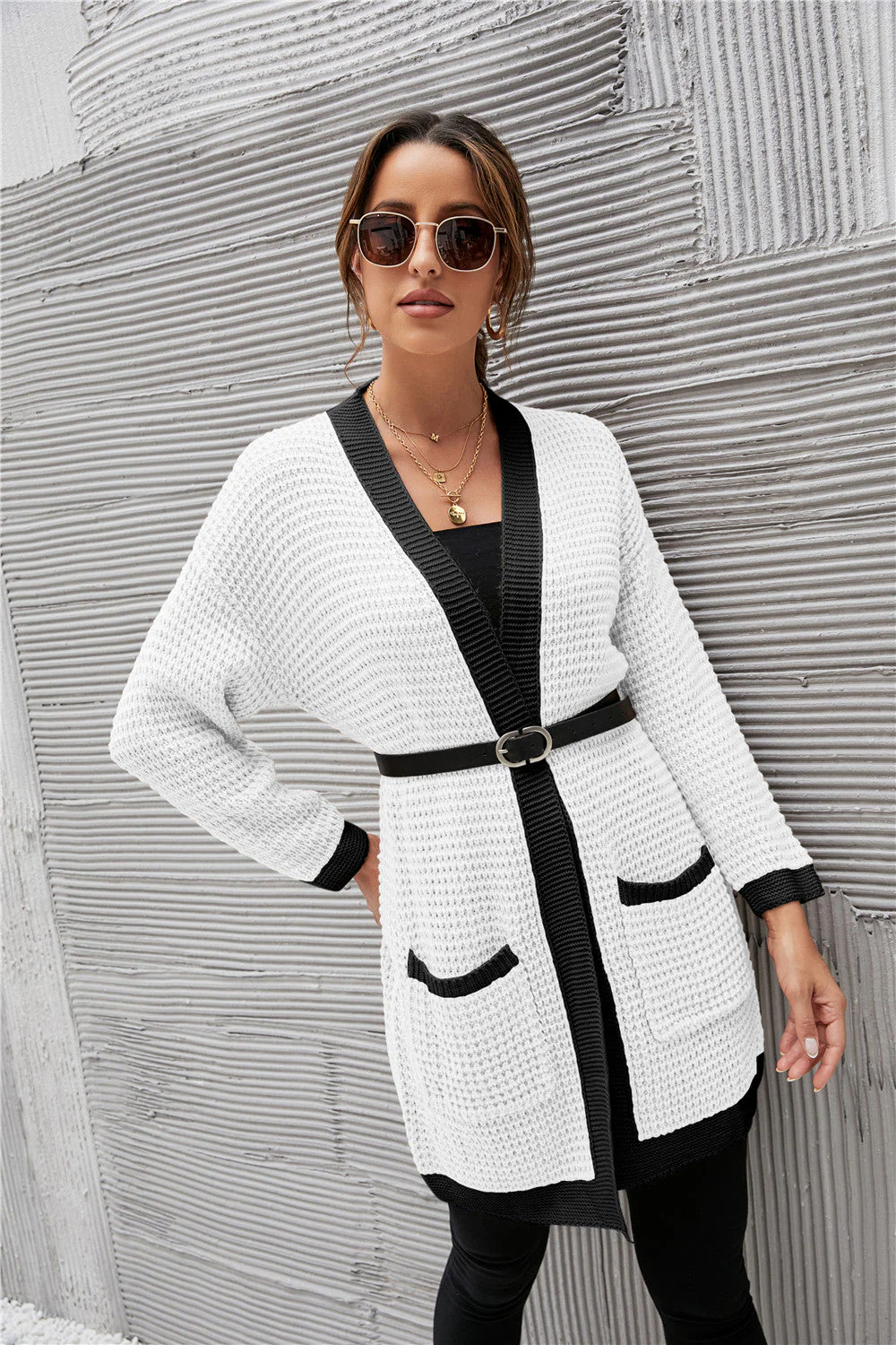 Contrast Binding Knit Cardigan - Image 26