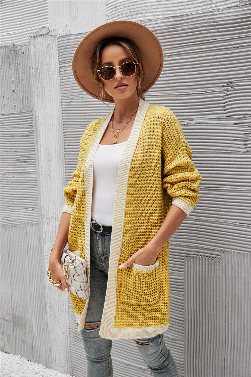Contrast Binding Knit Cardigan - Image 28