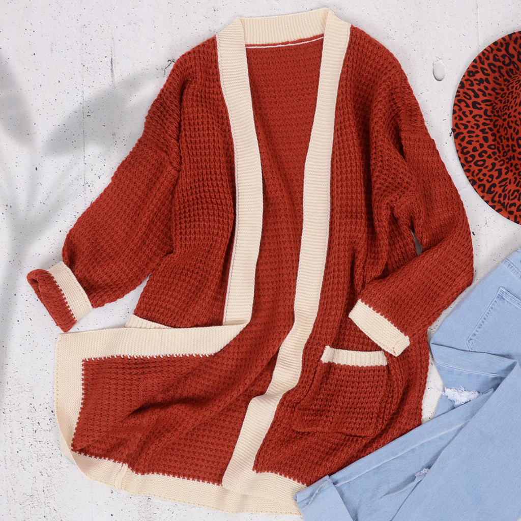 Contrast Binding Knit Cardigan - Image 9