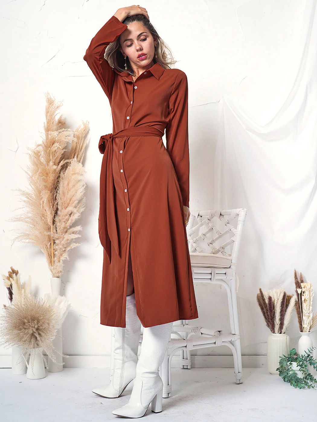 Contrast Button Down Polo Dress - Image 5