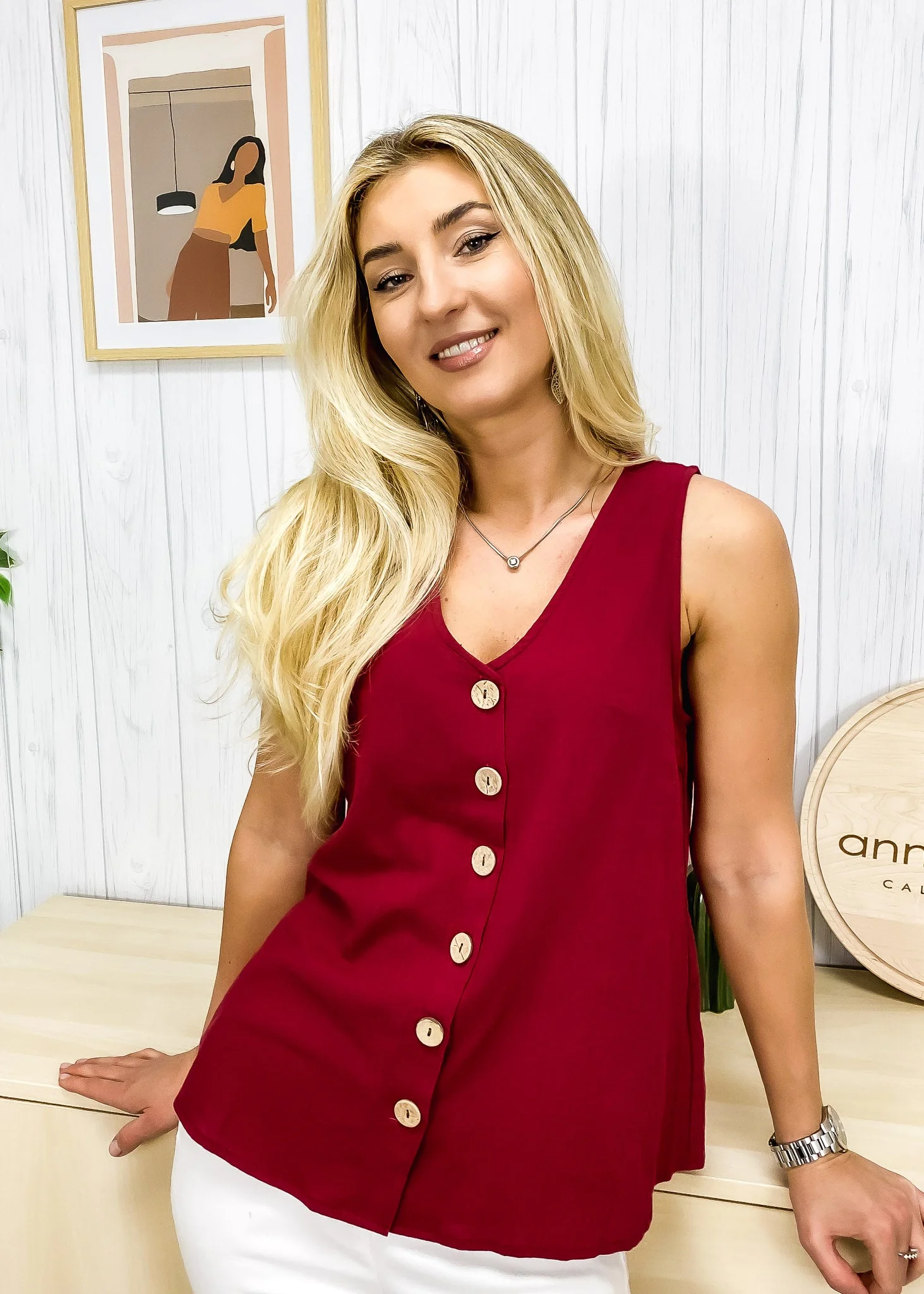 Contrast Button Down Top - Image 3