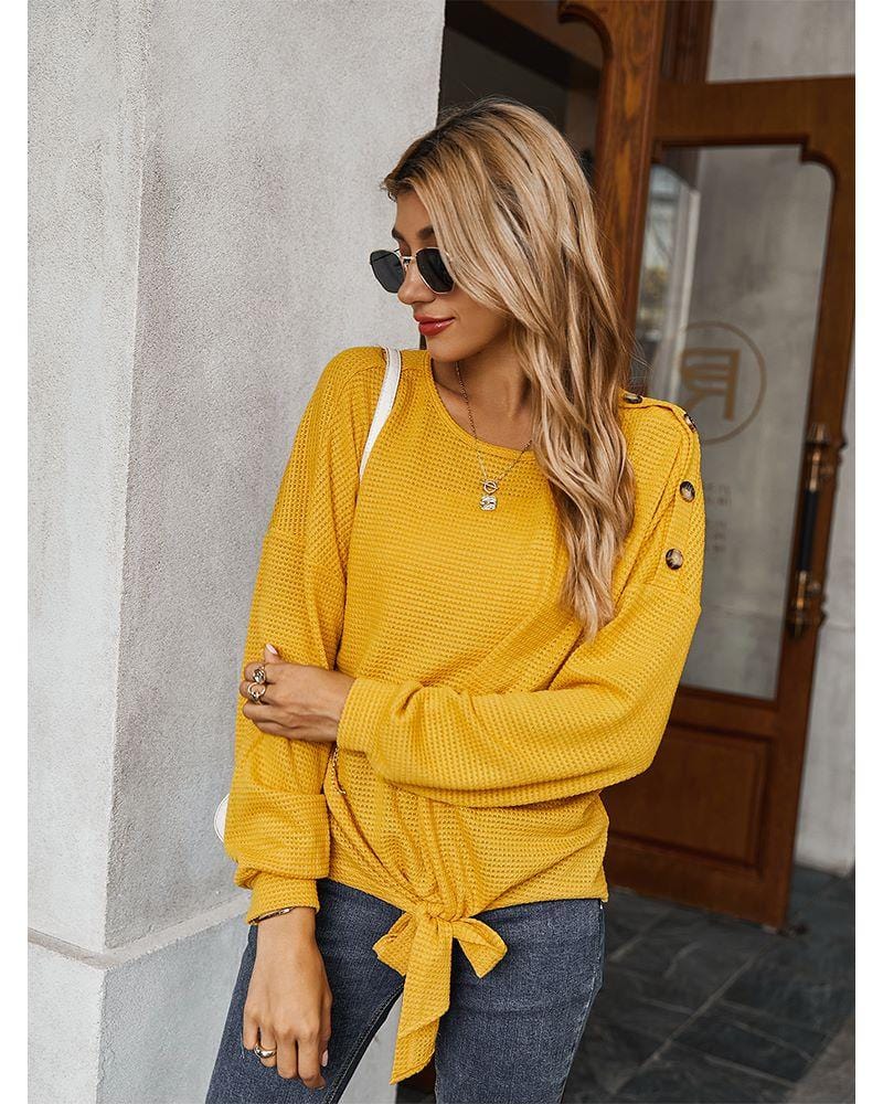 Contrast Button Shoulder Detail Sweater - Image 26