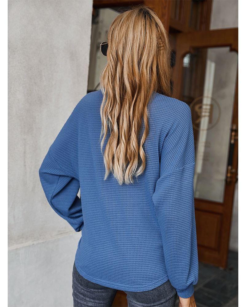 Contrast Button Shoulder Detail Sweater - Image 5