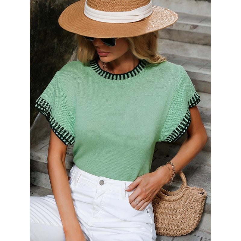 Contrast Embroidered Knit Shirt - Image 7