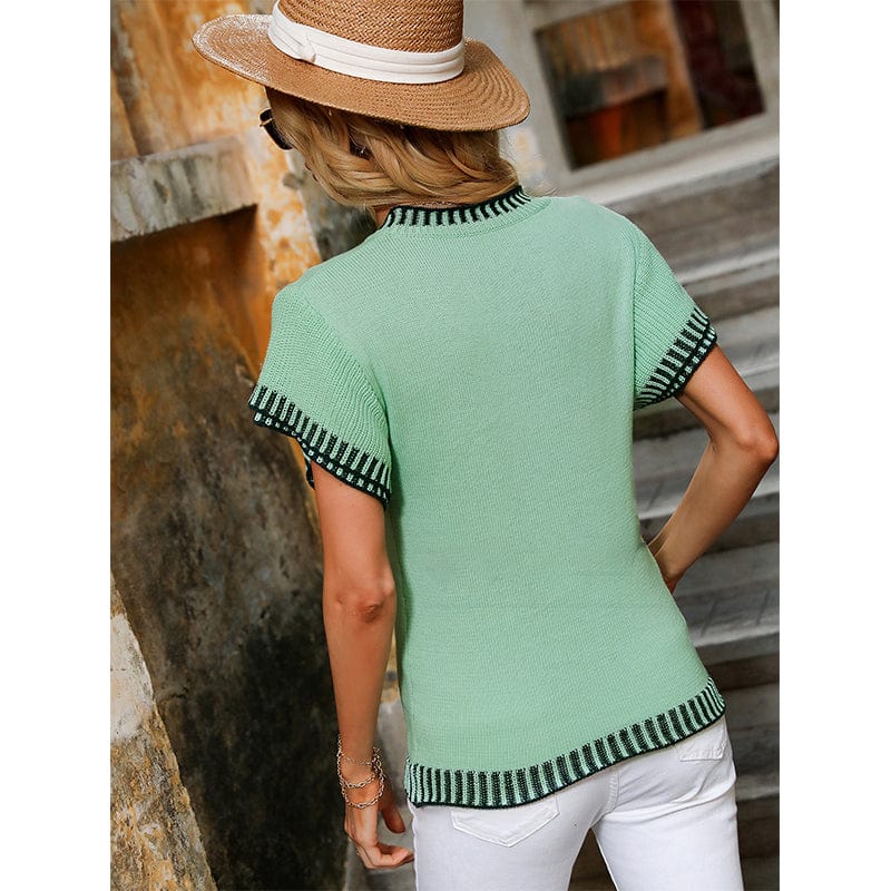 Contrast Embroidered Knit Shirt - Image 9