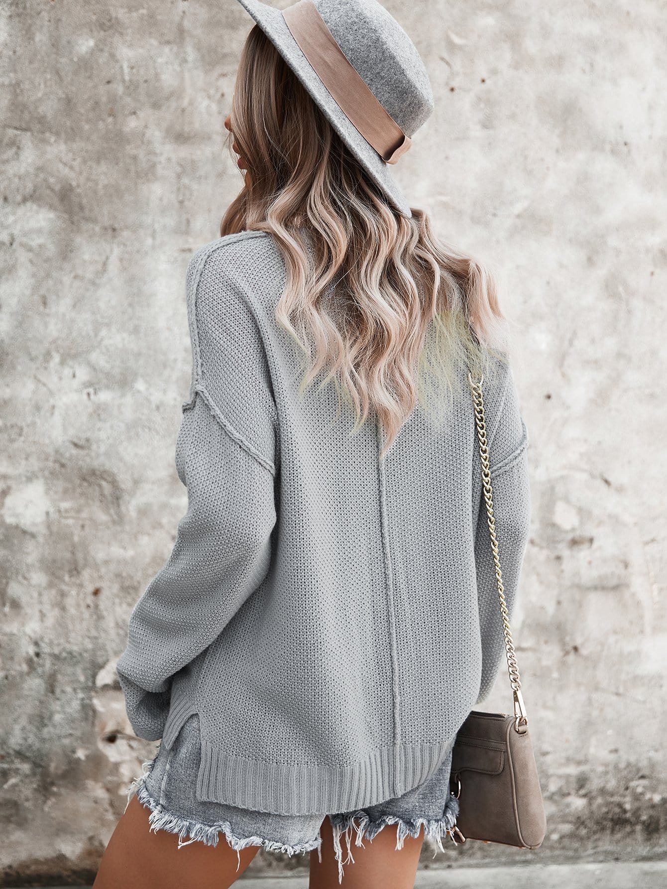 Contrast Half Button Textured Knit Sweater - Image 18