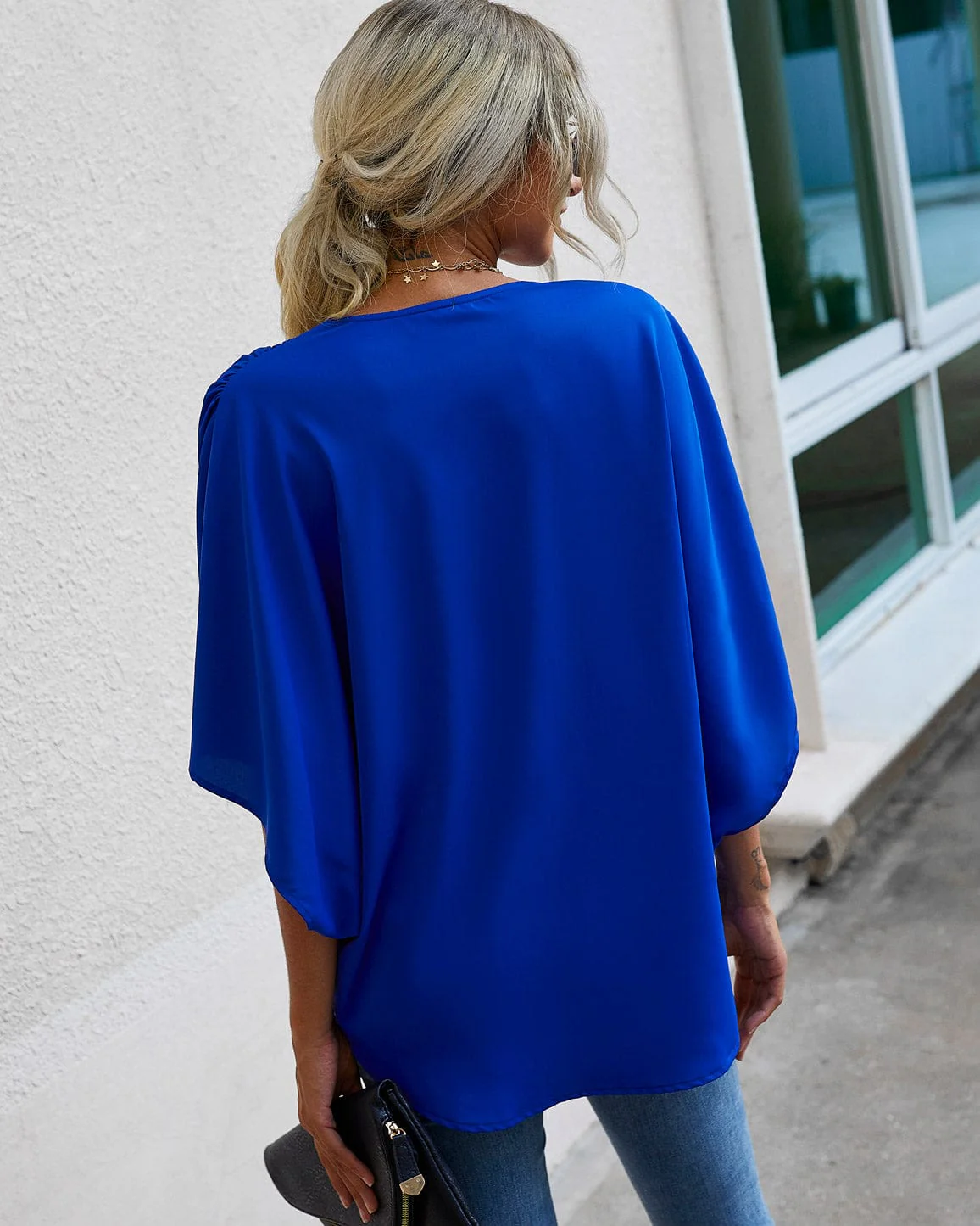 Contrast Print Loose Blouse - Image 10