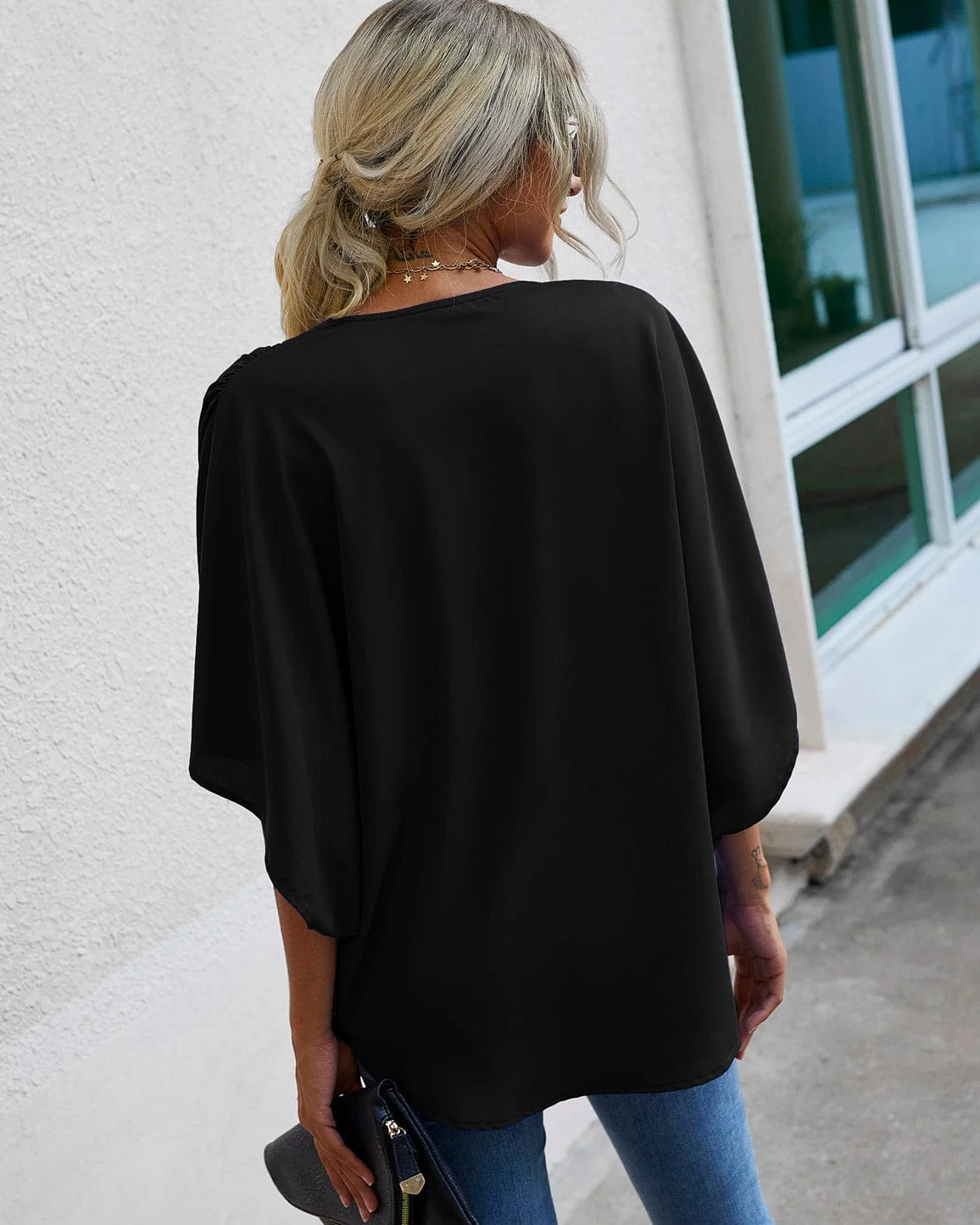 Contrast Print Loose Blouse - Image 5