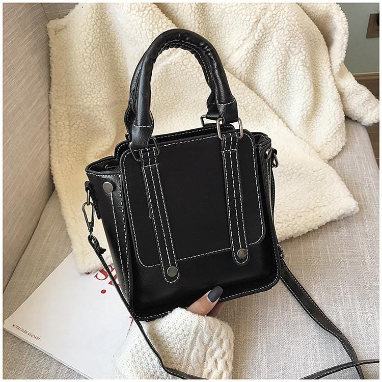 Contrast Stitch Top Handle Bag - Image 3