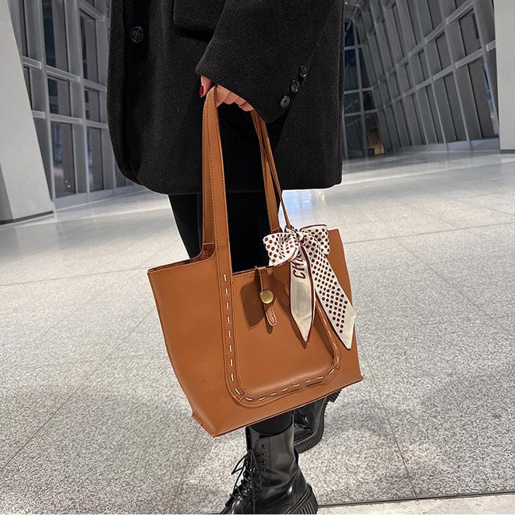 Contrast Stitching Asymmetrical Top Bag - Image 11