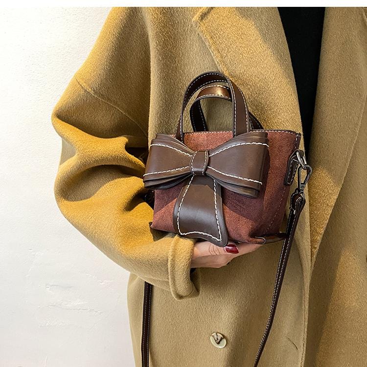 Contrast Stitching Giant Bow Bag - Image 16