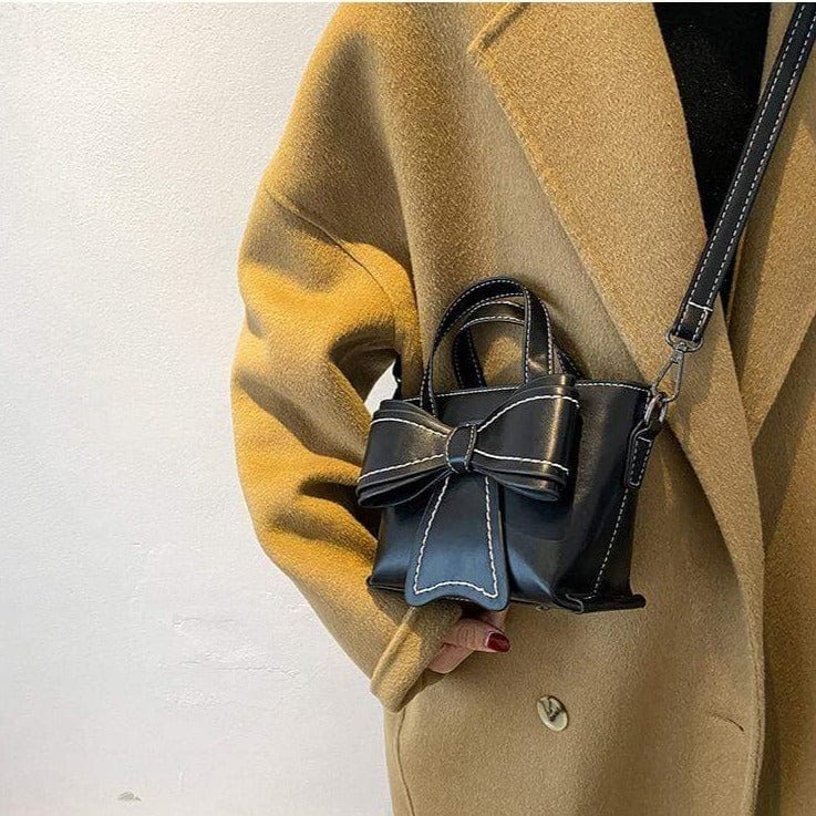 Contrast Stitching Giant Bow Bag - Image 2