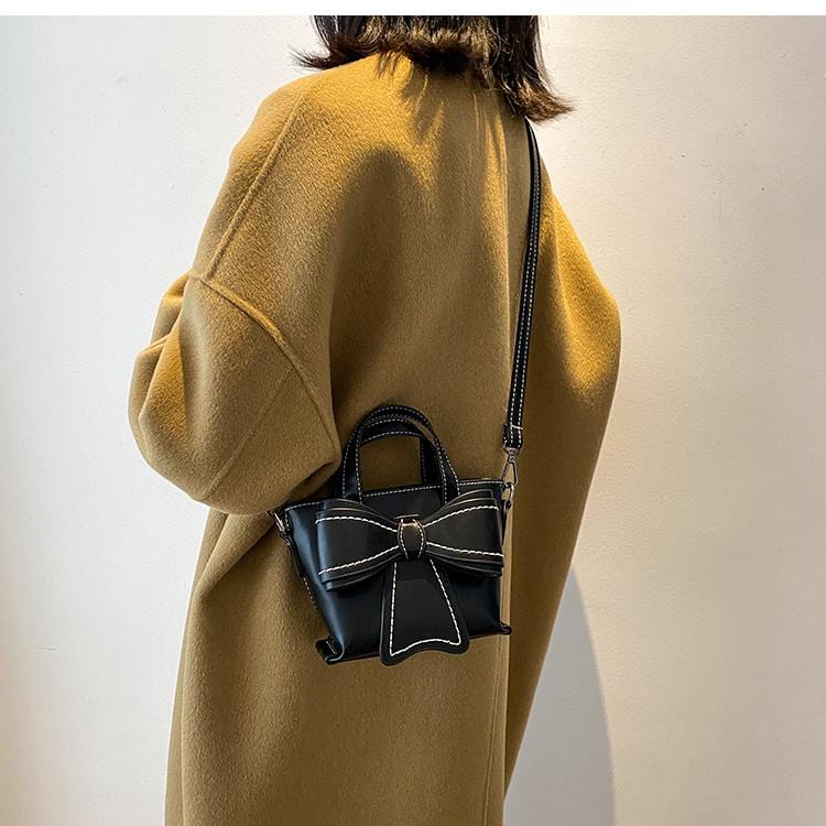 Contrast Stitching Giant Bow Bag - Image 6