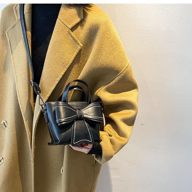 Contrast Stitching Giant Bow Bag - Image 7