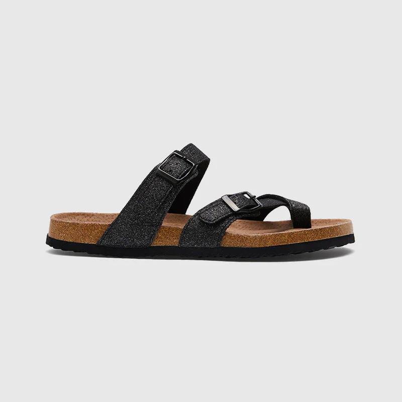 Double Buckle Cork Footbed Slippers - Image 10